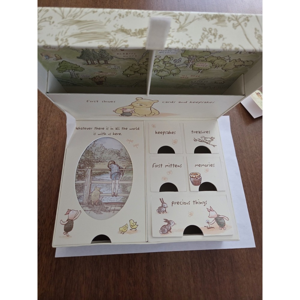 Winnie The Pooh Keepsakes Box Baby Nursery Gift Pale Yellow Newborn - Picture 14 of 16